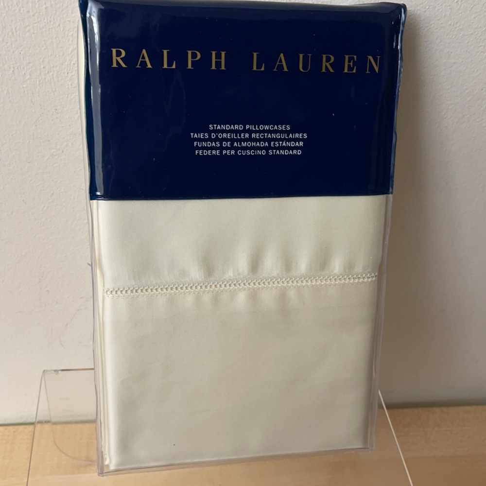 Ralph Lauren RL 624 Vintage Silver Organic Cotton Sateen King Pillowcases